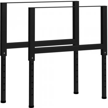 Cadres de table de travail réglables 2 pcs métal 85x(69-95,5) cm noir
