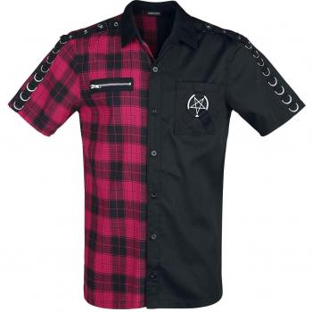 Chemise Gothic Short Sleeve Jawbreaker – Split Design – Taille S à XXL – Noir/Rouge – Hommes
