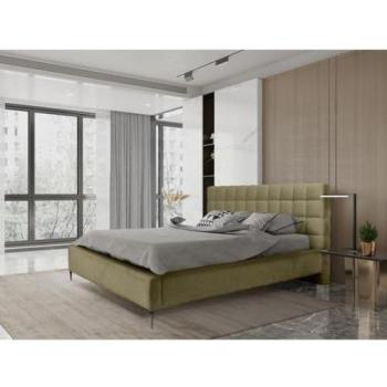 Cama Caqui 160x200 cm con Tela de Chenilla y Somier