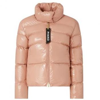 PINKO Women's Pink Glossy Padded Coat