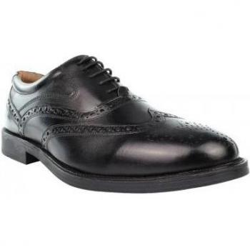 Grafters Size 10 UK Black Leather Lace-Up Brogues