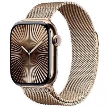 Apple Watch Series 10 Titan Or 42mm GPS + Cellular avec Bracelet Milanais Or