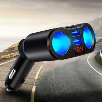 5V 3.1A Dual USB Ports Car Charger with Voltage Display