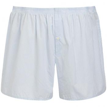 Jockey Men 4XL Classic Midway Boxer Shorts – Light Dark Blue Striped Cotton