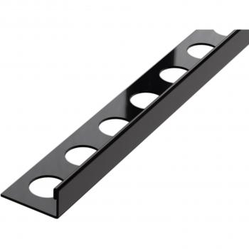 Glänzendes Schwarz Edelstahl Eckprofil 1cm x 244cm für Fliesen