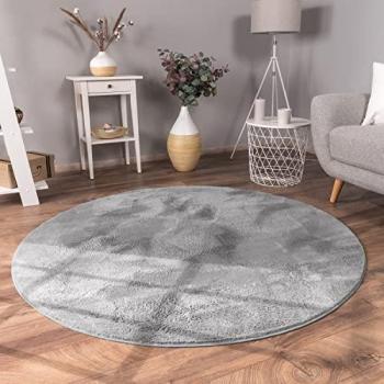 Tapis Shaggy Relax – Salon adulte, poils longs, 100 cm, gris anthracite