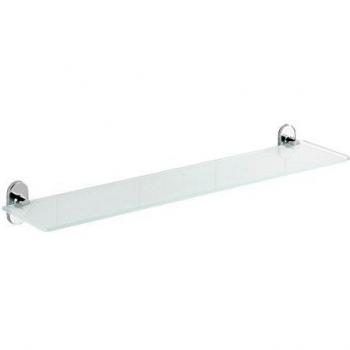 Wenko 22286100 Power‑Loc Glasschrankwandhalter – bohrfrei montierbar, Zinkdruckguss, 60 x 7 x 13 cm, Chrom