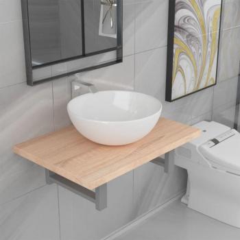 Set de baño TORANA 2 piezas cerámica roble