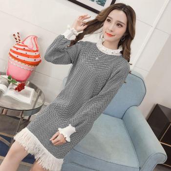 Warm Knitted Sweater Dress for Expecting Mothers