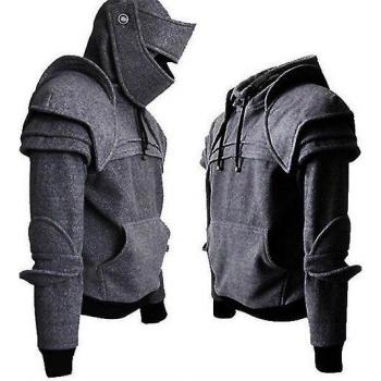 Sweatshirt Halloween Chevalier Homme avec Capuche, Coudières et Masque Facial