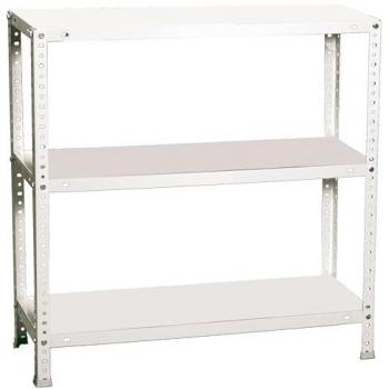 Estantería metálica Comfort Plus 3/400 900 blanca, dimensiones 900x1000x400 mm, con 3 baldas metálicas, capacidad de carga de 100 kg por punto de flexión