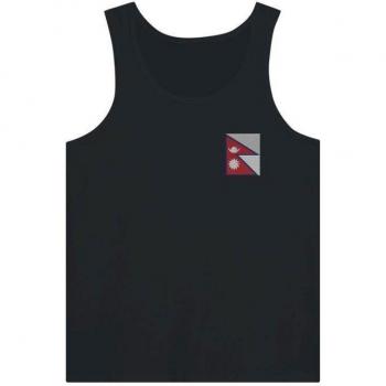 Narrow Fit Black Nepal Flag Shirt