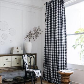 Black and White Kitchen Window Curtain