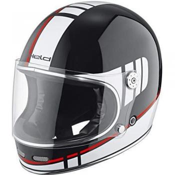 Casco Held Root para moto (Negro/Blanco/Rojo, Talla XS)