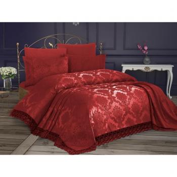 Cuvertura pat French Lace Kure Rosie Claret