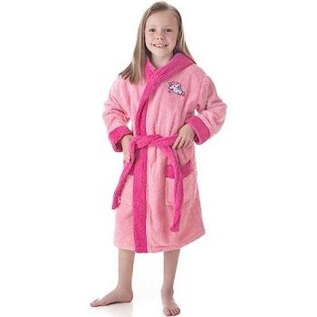 Albornoz Rosa Infantil con Capucha y Bolsillos