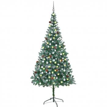 VidaXL 210 cm Pre-lit Christmas Tree with Ornaments and Pinecones