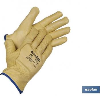 Guantes Amarillos de Vacuno Cofan con Forro de Algodón – 12 Paquetes