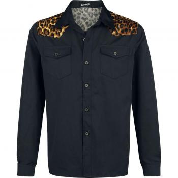 Camisa Long Sleeve Rockabilly S XXL Negro-Leopardo
