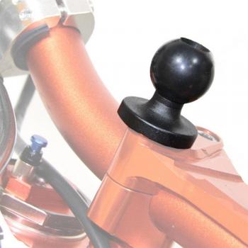 Gummi Aluminium Halterung für Motorrad Fahrrad Schwarz Gabel Stengel mit Kugelkopf für RAM Montieren