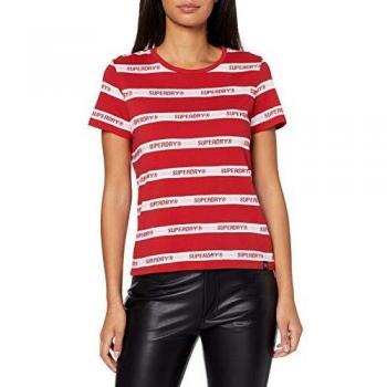 Superdry T-Shirt Cote Tee Rouge Femme S