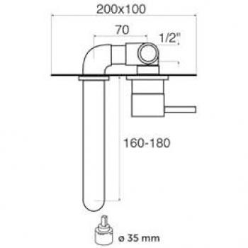 Miscelatore Monocomando Nero Opaco Minimalista per Lavabo Incasso Orizzontale MN26