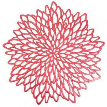 Sous-verre floral en PVC doré et argenté