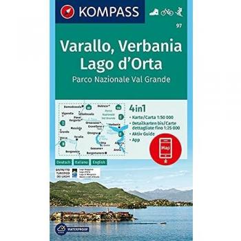 Carta escursionistica n. 97. Varallo, Verbania, Lago d'Orta, Parco Nazionale Val Grande 1:50.000. Ediz. italiana, tedesca e inglese