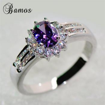 Petite Bague Bamos Argentée, Style Vintage, Éclat de Pierre de Naissance
