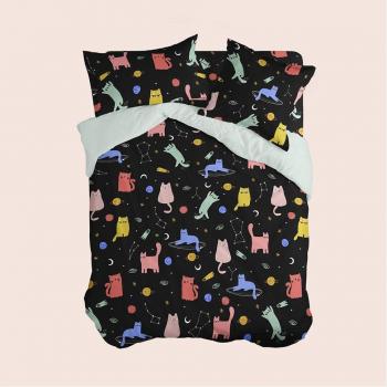 Funda Nórdica HappyFriday Cosmic Cats 260 x 220 cm