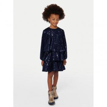 Billieblush Glitter Smocked Dress in Blue 8Y