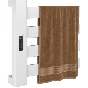 Sèche-Serviette Murale HOMCOM 4 Barres – Blanc, 47,5x9,5x49 cm,