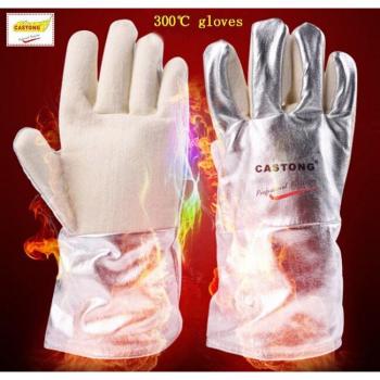 CASTONG Aluminum Foil Heat Protection Gloves