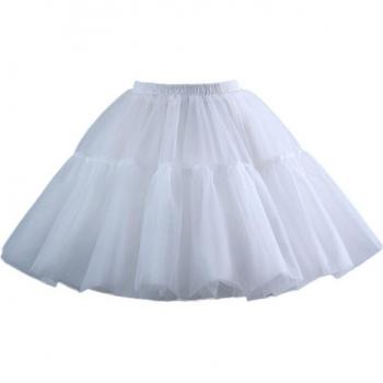 Falda corta de encaje blanca para niña, elástica, con diseño espina de pescado