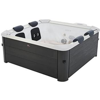 Spa Semi-Rigide 6 Places NAPUKA – Gris Anthracite, LED, 128 JETs, L160 x L160 x H65 cm