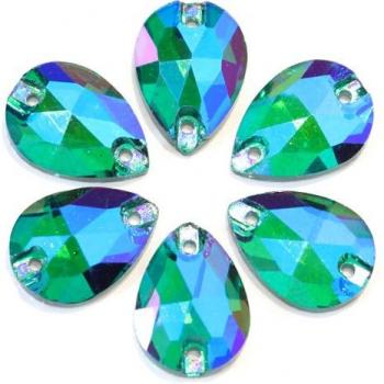 Strass cousus goutte d'eau 13x18mm, 24 pièces, AB verre, couture robe de mariée B3575
