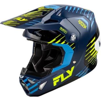 Fly Racing Casco Cross Formula CP Slice Blu Fluo Bianco