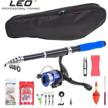 Canne à pêche Spinning 2.1m avec moulinet et sac pour débutants