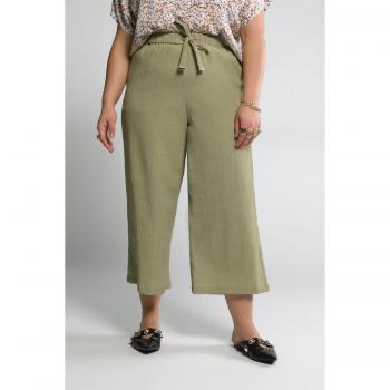 Culottes in Viscosa Verde con Cintura Elastico Taglia 58