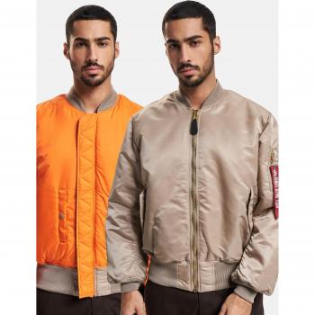 Alpha Industries Beige MA-1 Bomber Jacket, Size S