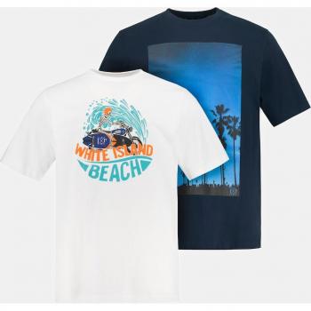Confezione doppia T-shirt uomo 5XL bianco cotone scollo girocollo JP1880