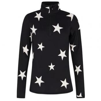 Protest PRTNoon Damen Fleecepullover mit Halbzip mattschwarz/weiß