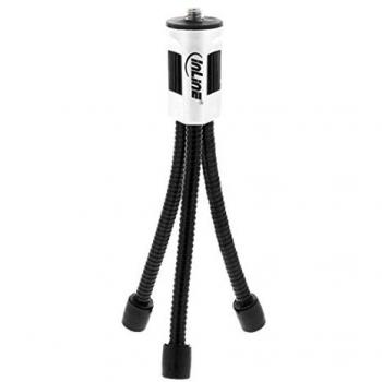 Mini-Stativ, 120mm, flexible Metallfüße mit Gummikappen in silber/schwarz