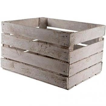 Caja de madera blanca estilo frutería