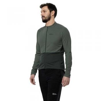 Maillot de sport Jack Wolfskin Morobbia Full Zip manche longue vert forêt