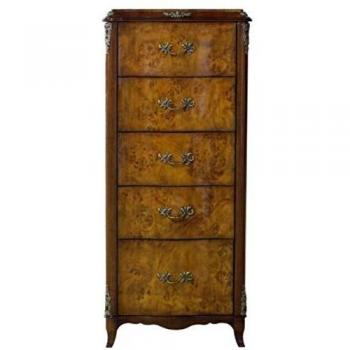 Casa Padrino Luxus Barock Kommode 5 Schubladen 56 x 36 x H. 128 cm Hellbraun/Braun