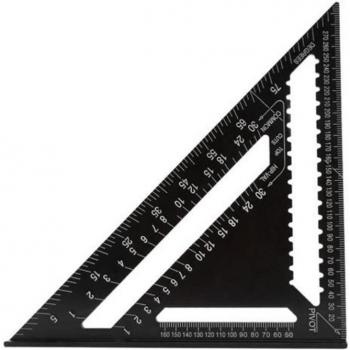 12-Inch Metric Aluminum Triangle Angle Ruler with Protractor and 30cm Quick Read Square Layout Gauge for Woodworking Measurements