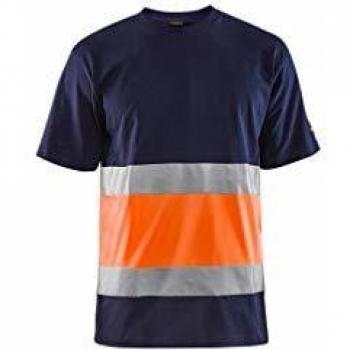 Maglietta lavoro visibilità massima 3387 – blu navy / arancio fluorescente L