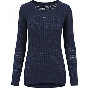Blue Navy Sweatshirt Largo con Cuello Ancho EMP