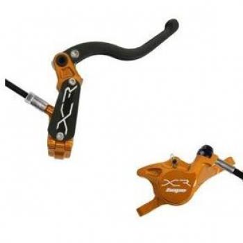 Hope XCR Pro X2 vordere Scheibenbremse orange mit schwarzem Schlauch